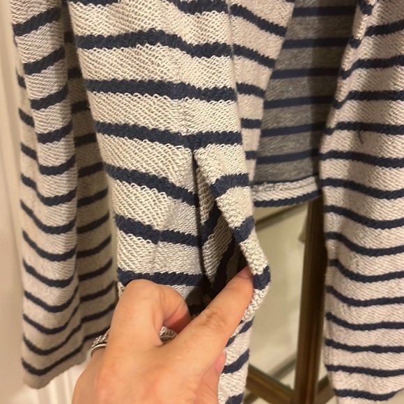 Grey and blue knit blazer, XL, The Loft. Distressed, casual layering piece. - Picture 5 of 5